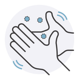 Illustration of hands dusting off exfoliant.