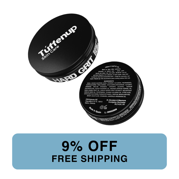 Tuffenup skin care product with a discount label on a white background